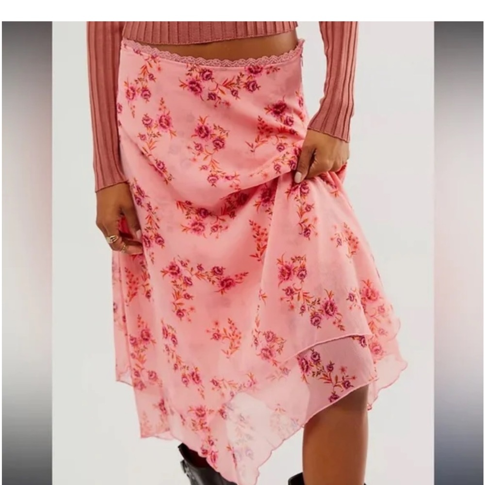 Free People Garden Party Skirt in Pink Blossom